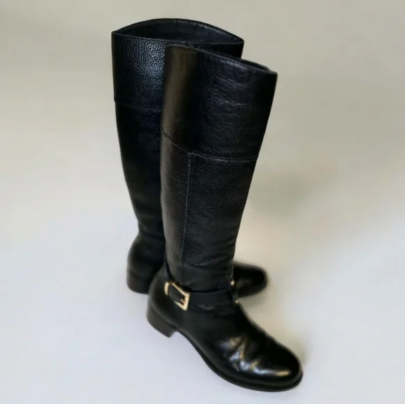 Banana Republic Black Genuine Leather Preppy Equestrian Riding Boots 9 - Picture 1 of 7